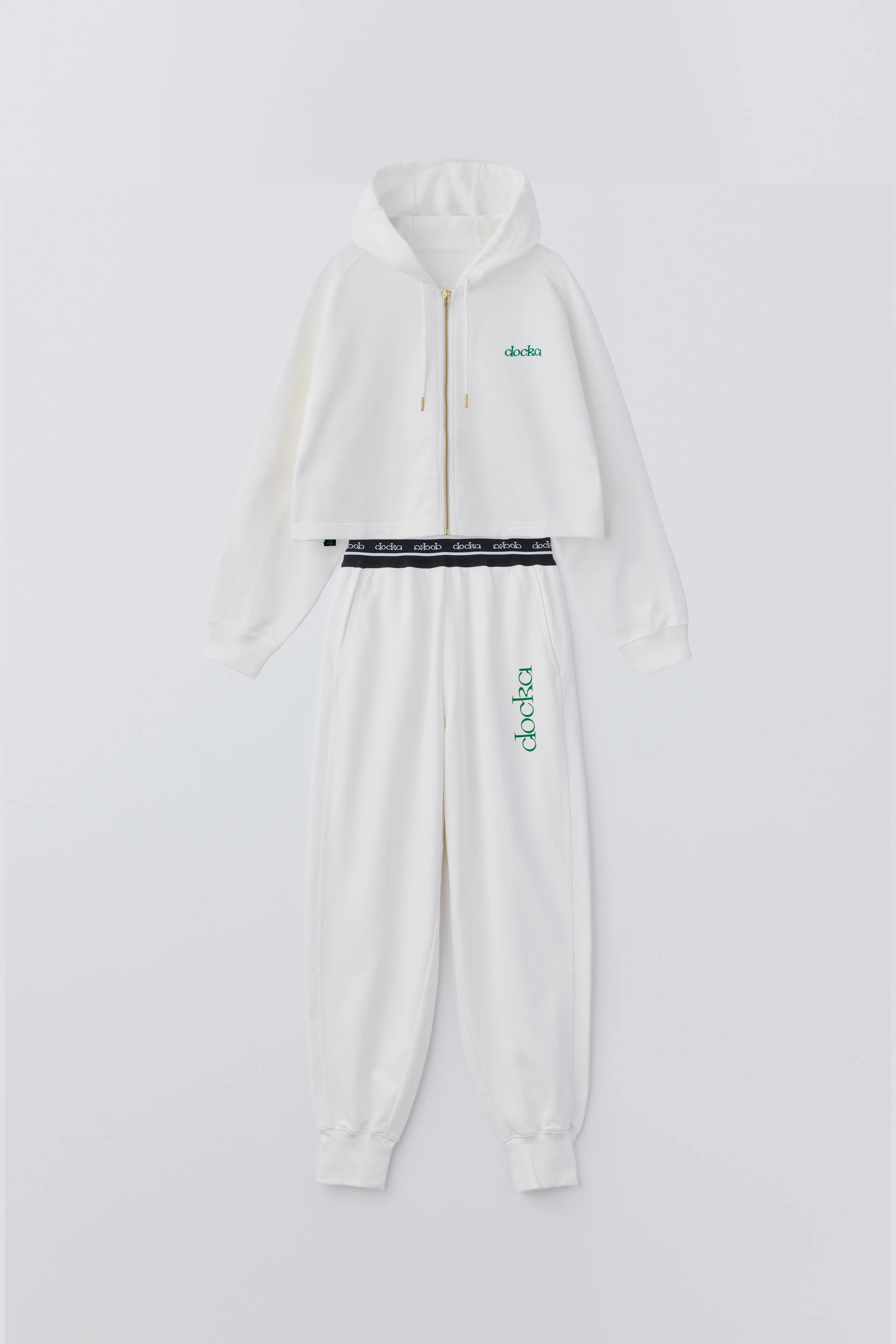 2set] anytime logo zip parka /white + [LADIES] waist logo