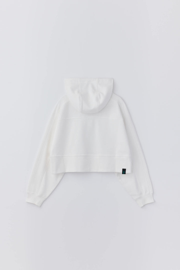 anytime logo zip parka / white