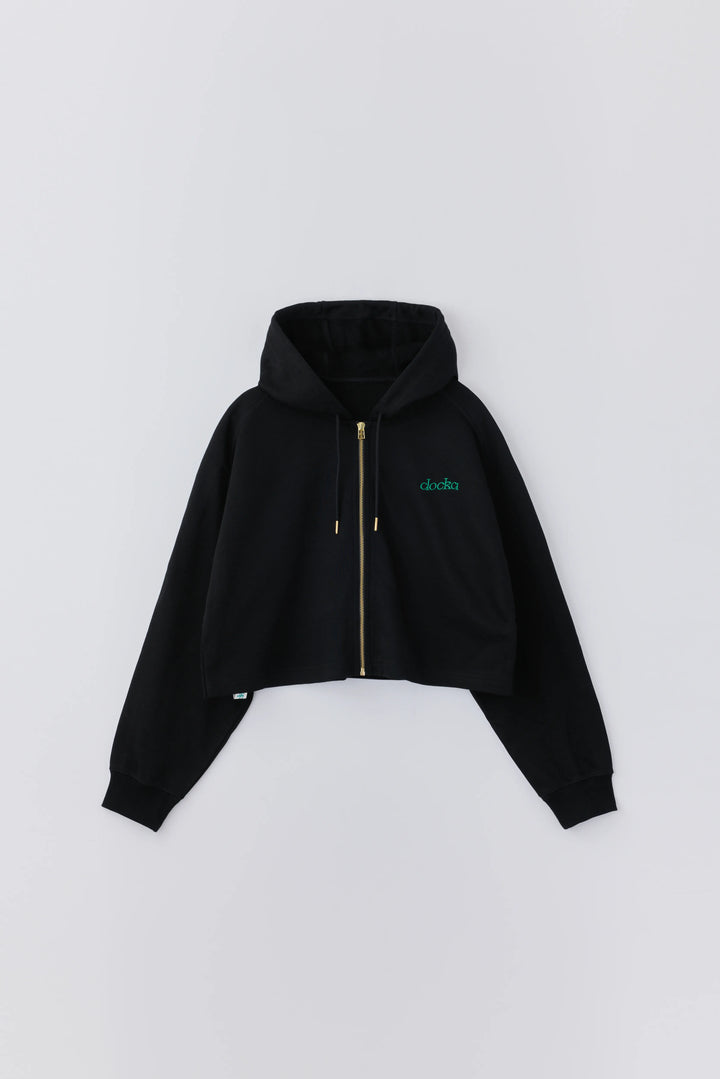 anytime logo zip parka / black