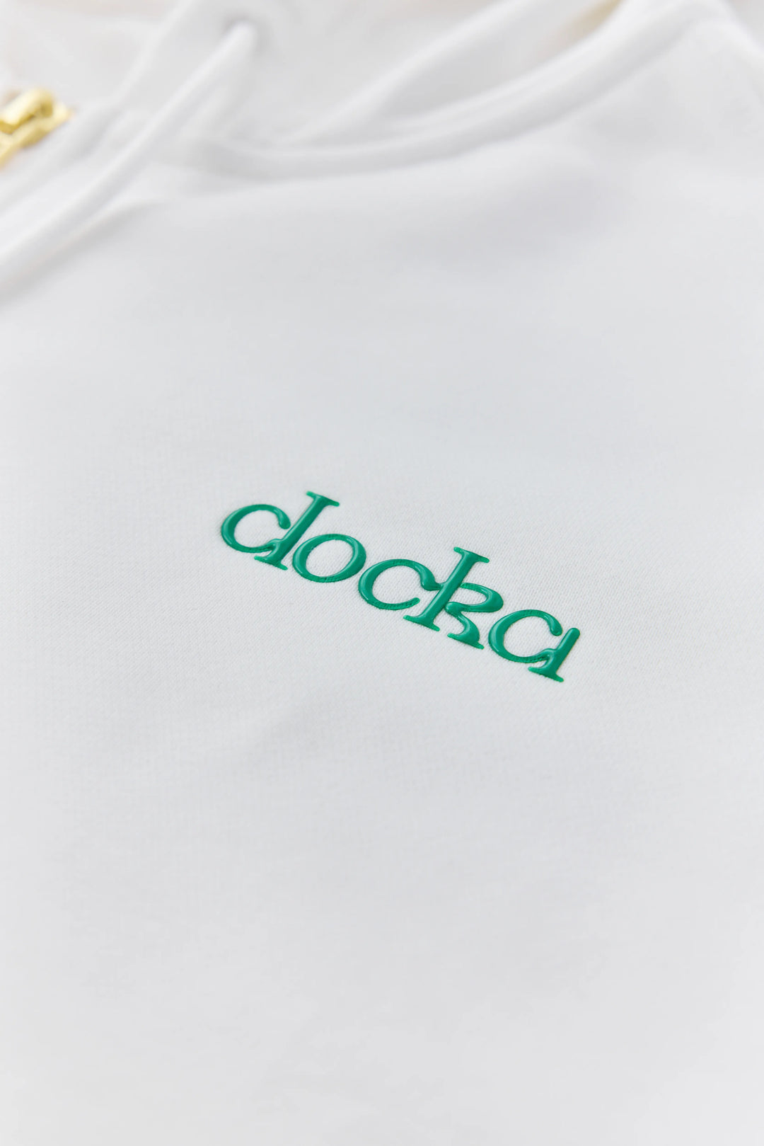 anytime logo zip parka / white