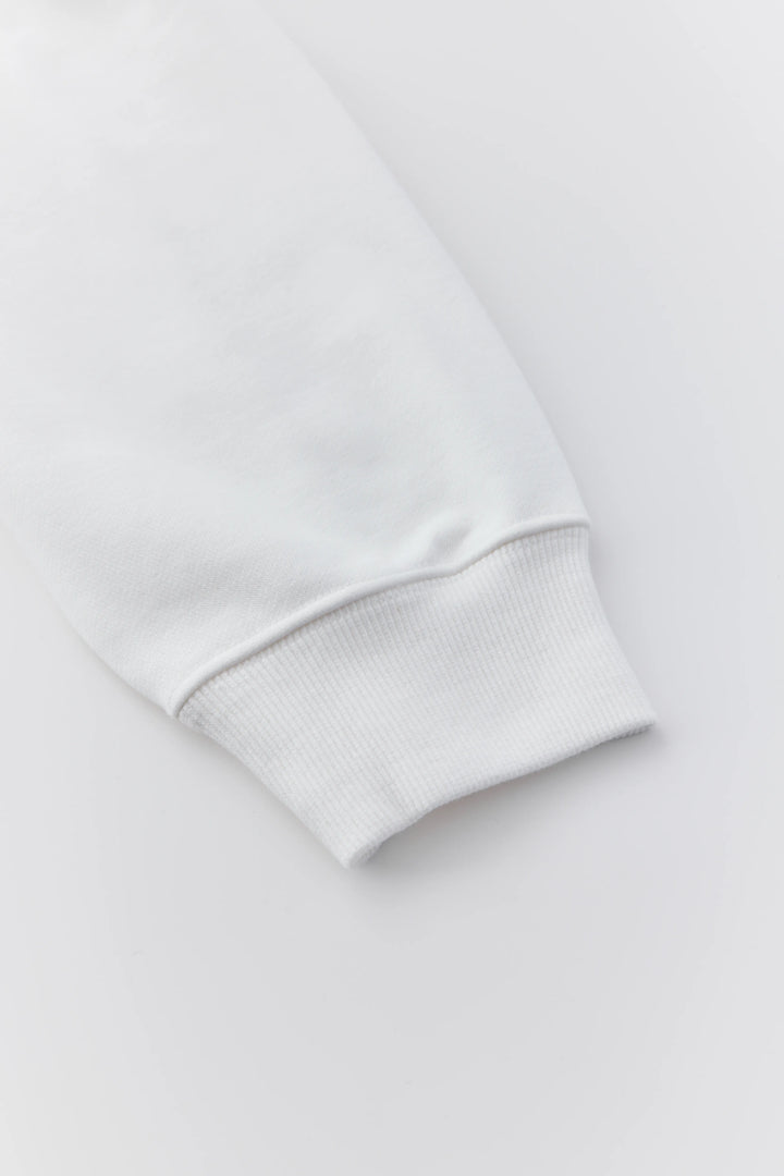 anytime logo zip parka / white