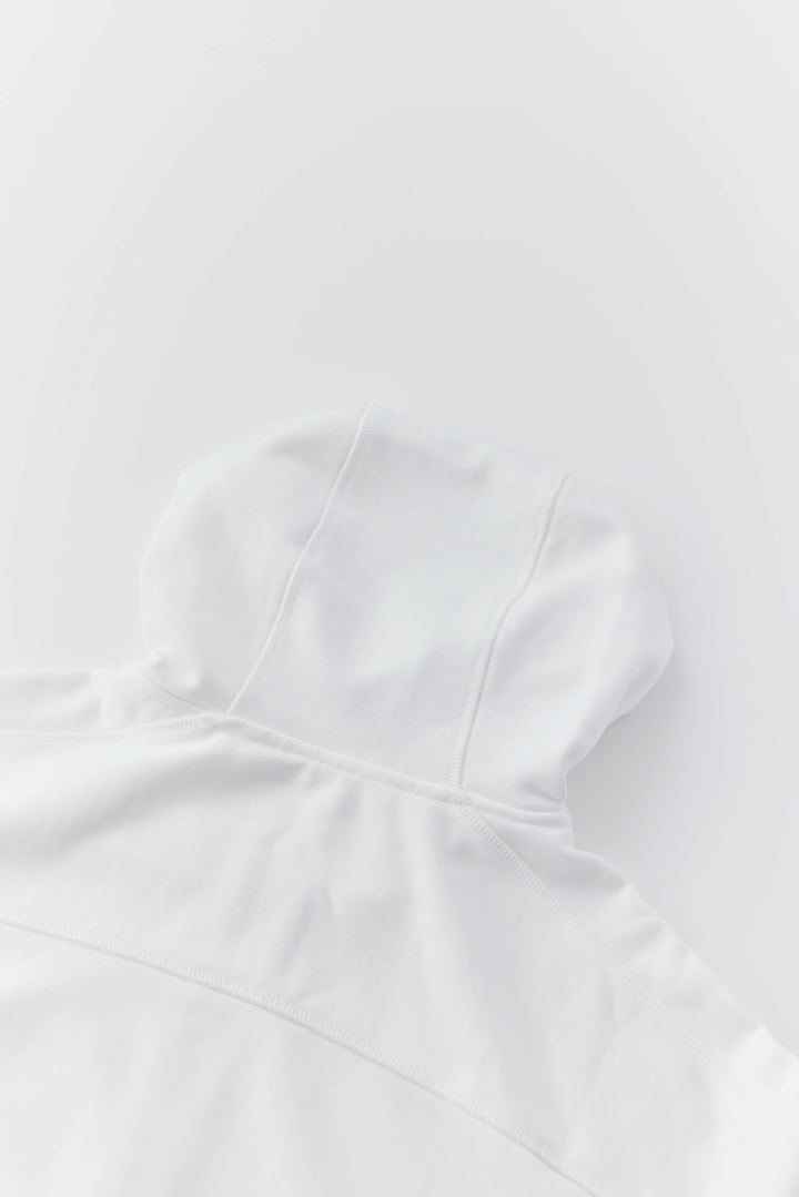 anytime logo zip parka / white