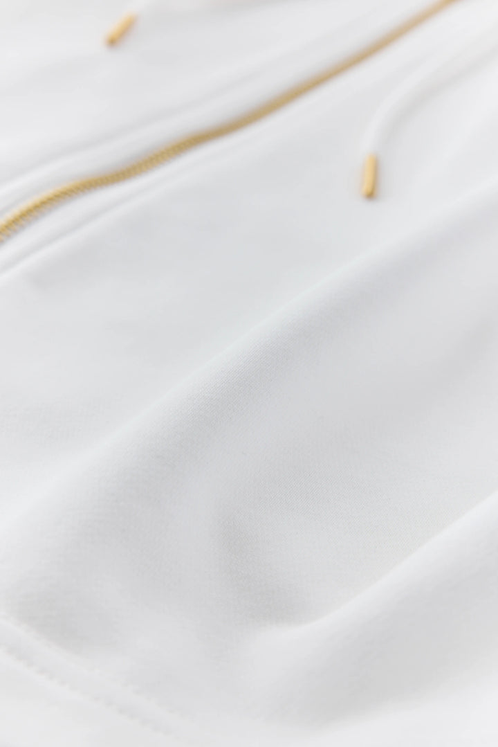 anytime logo zip parka / white