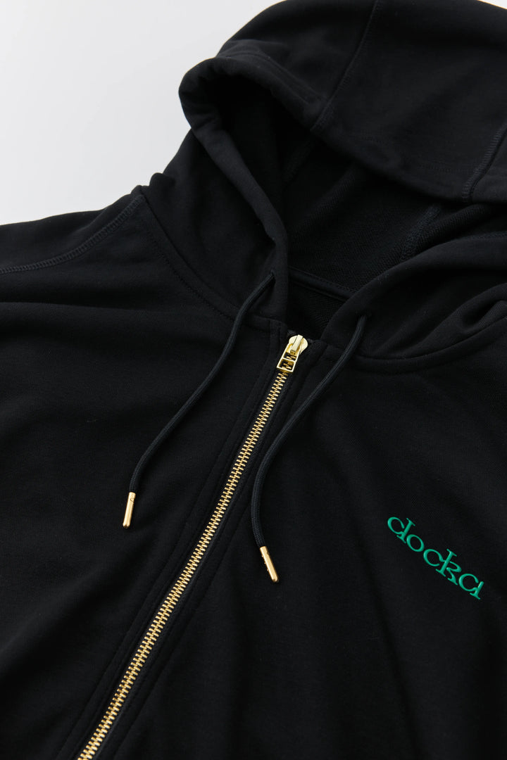 anytime logo zip parka / black