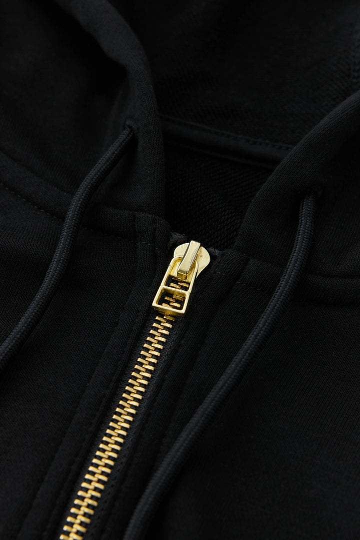 anytime logo zip parka / black