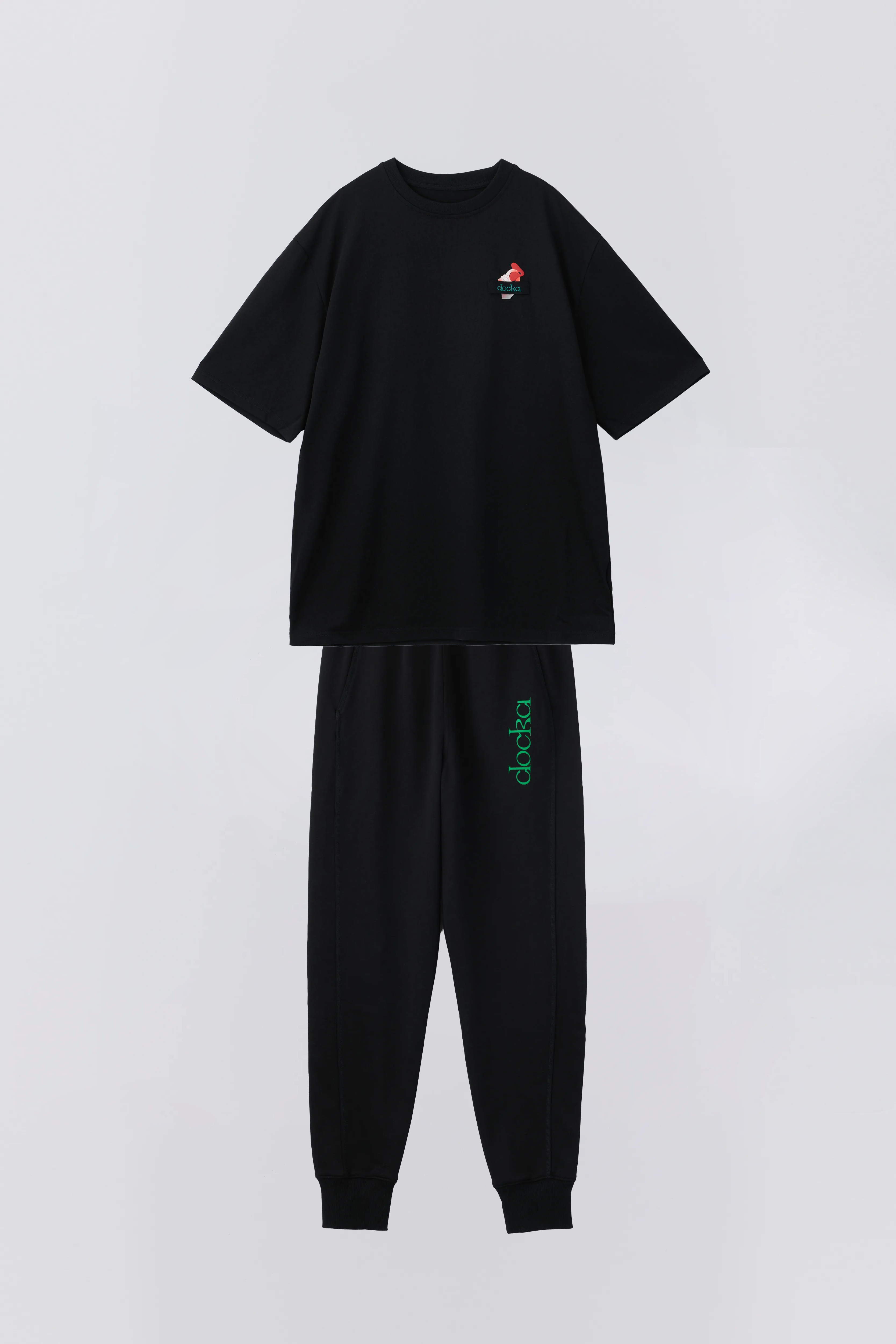 solov 完売！DAY & SWIM LINE PANTS サイズ1 2set] one point over tee BLACK + [MENS] waist logo skinny