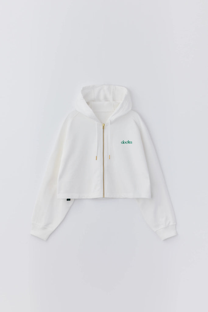 anytime logo zip parka / white – docka